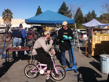 Volunteer mechanics at Bicycle Exchange